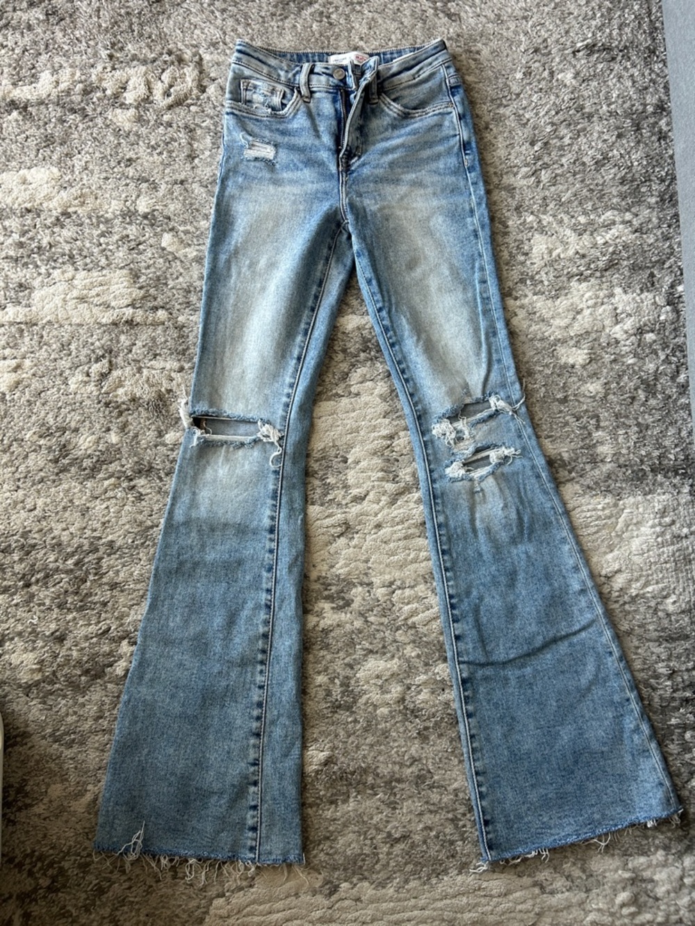 Vervet Women’s Distressed Light Wash Flare Jeans